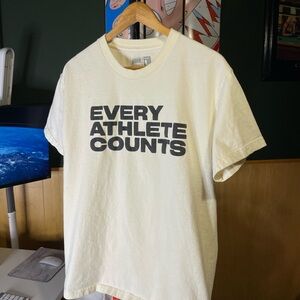 Name image likeness shirt every athlete counts shirt embossed letters size L